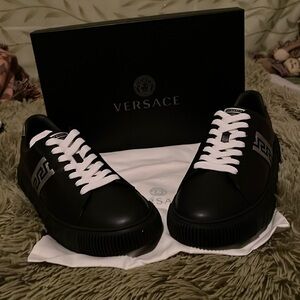 VERSACE EMBROIDERED GRECA SNEAKERS